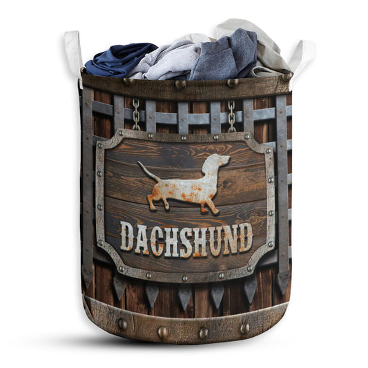 Small Size Dachshund Vintage Laundry Basket For Bathroom Bedroom Storage