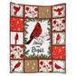 Cardinal Christmas Merry And Bright Flannel Blanket For Cozy Bedroom Sofa Decor