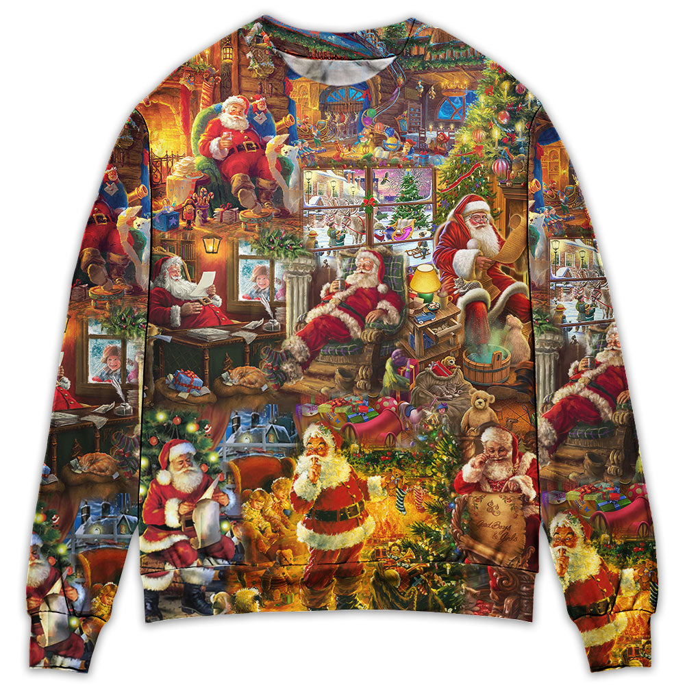 Santa Christmas Happy Holiday Season Of Joy Sweater For Holiday Parties Family Gatherings And Seasonal Gift Giving