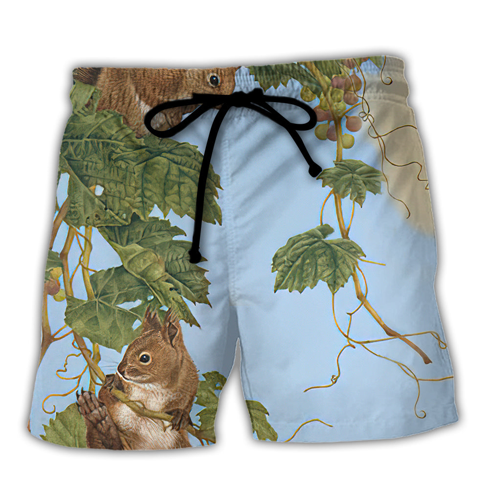 Squirrel Tree Climbing Beach Shorts For Warm Weather Outings And Travel Ready Comfort