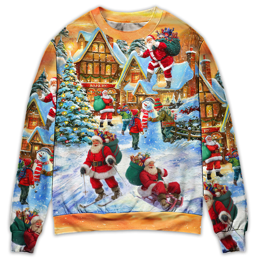 Christmas Santa In Town Xmas Is Coming Sweater For Family Gatherings Winter Travel And Everyday Seasonal Comfort