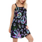 Hippie Alien Peaceful Spirit V-Neck Sleeveless Cami Dress For Creative Events And Casual Warm Weather Wear