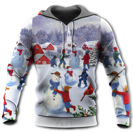 Christmas Children Love Snowman Town Hoodie For Christmas Events Holiday Travel And Comfortable Casual Outfits