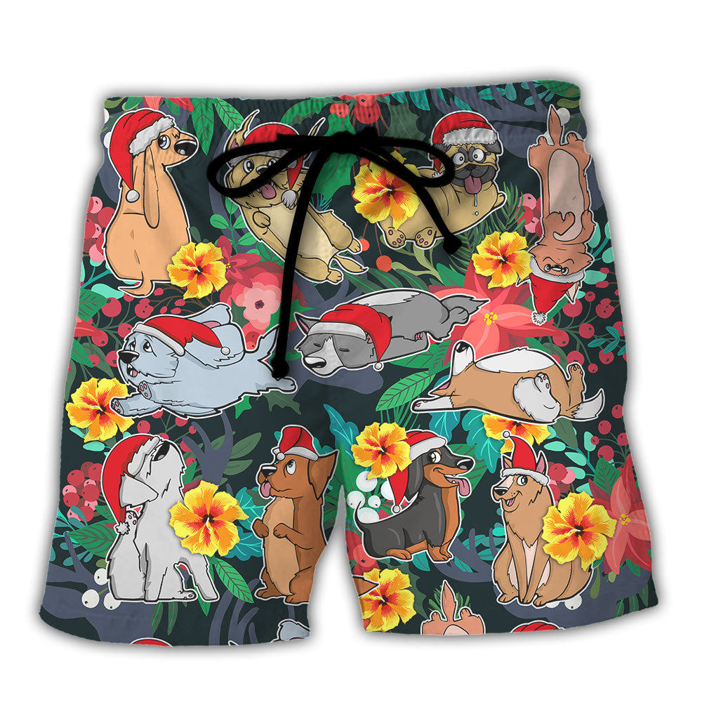 Christmas Dog Santa Beach Shorts For Tropical Holidays And Thoughtful Gift Giving