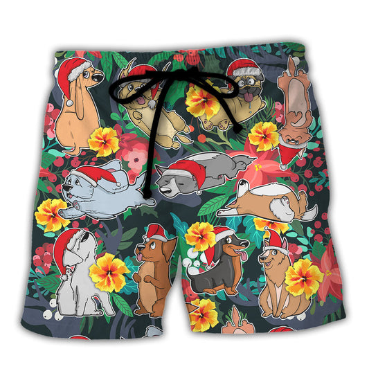 Christmas Dog Santa Beach Shorts For Tropical Holidays And Thoughtful Gift Giving