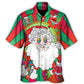 Fantasy Christmas Hippie Santa Hawaiian Shirt Pattern Detail For Tropical Vacations
