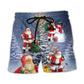Christmas Santa In With Light Tree Beach Shorts Design Detail For Coastal Escapes And Daily Wear