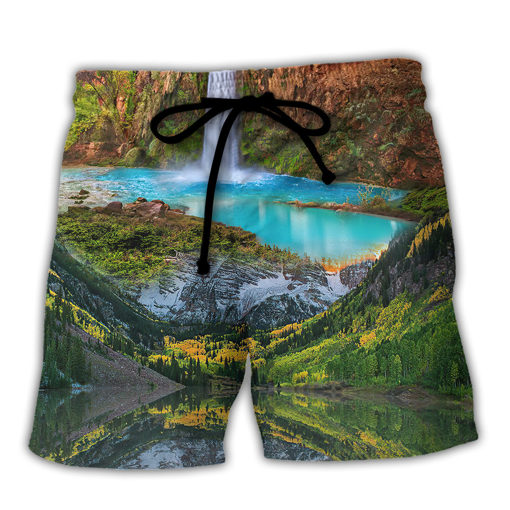 America National Parks Landscape Beach Shorts For Warm Weather Holiday Style