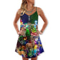 Hunting Lover Merry Christmas V-Neck Sleeveless Cami Dress For Holiday Parties And Relaxed Vacation Wear