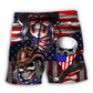 Independence Day Skull Cowboy Beach Shorts For Holiday Cruises And Lightweight Summer Style