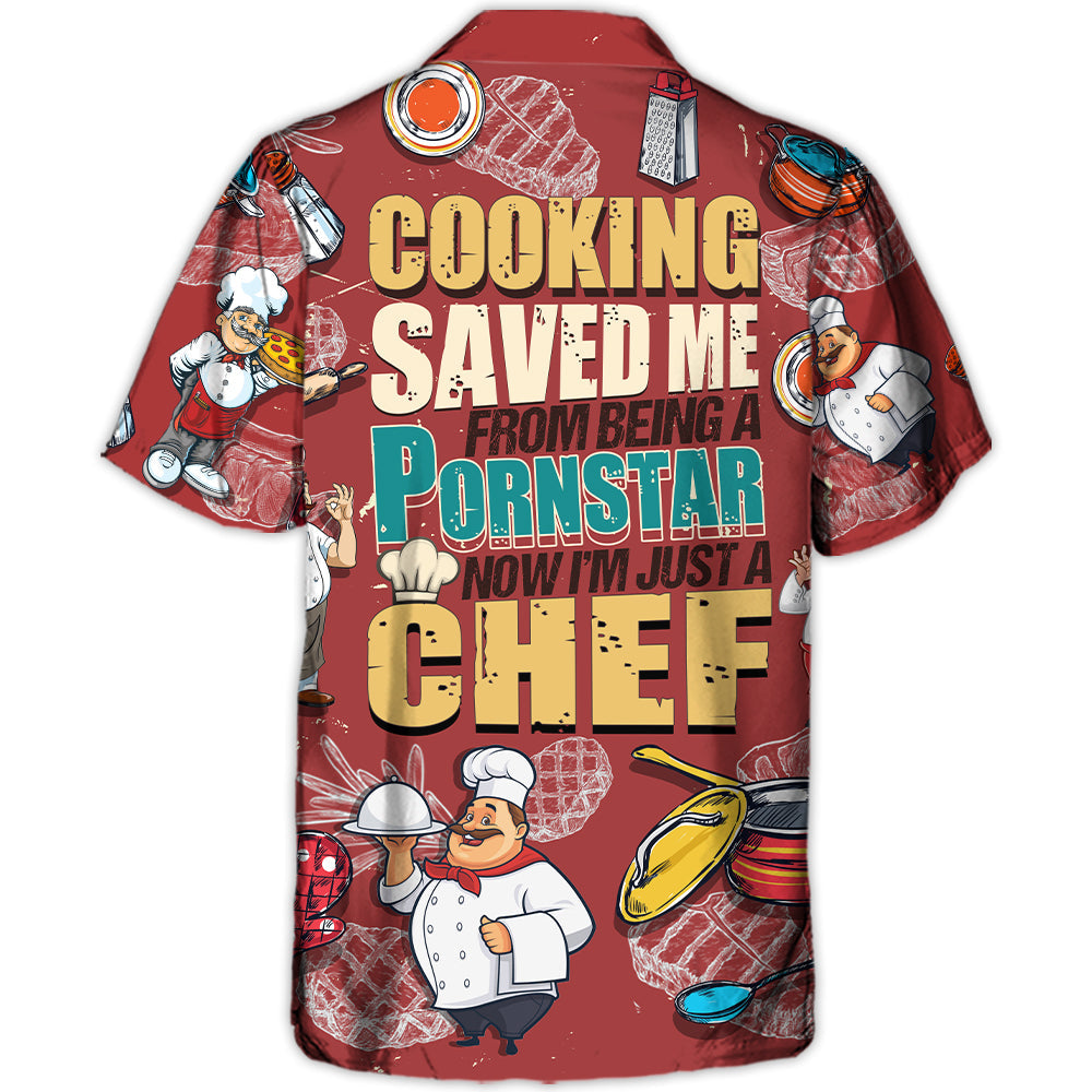Cooking Chef Hawaiian Shirt Design View For Casual Summer Styling