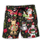 Christmas Santa Snowman Beach Shorts For Summer Vacations And Easy Warm Weather Wear