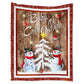 Cardinal Snowman Christmas Flannel Blanket For Cozy Bedroom Sofa Decor