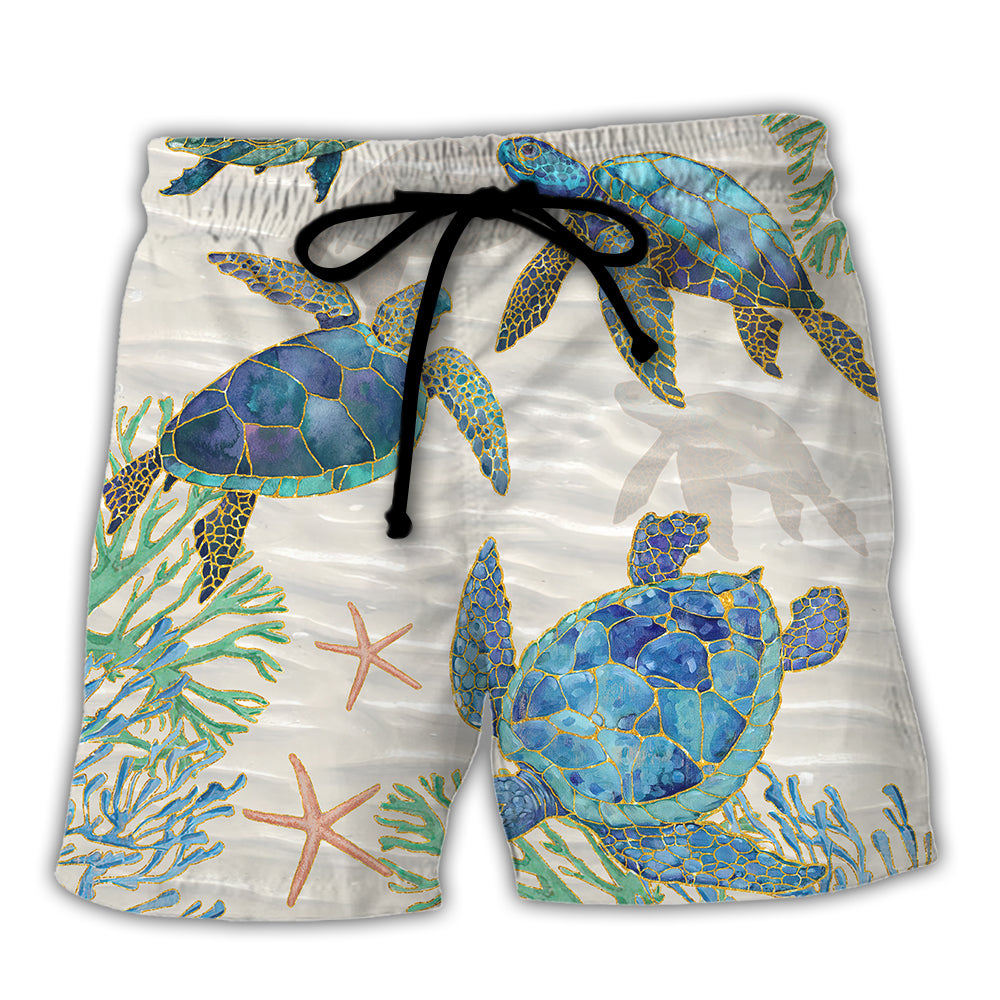 Peace Coastal Turtle Beach Shorts For Coastal Adventures And Leisure And Relaxation