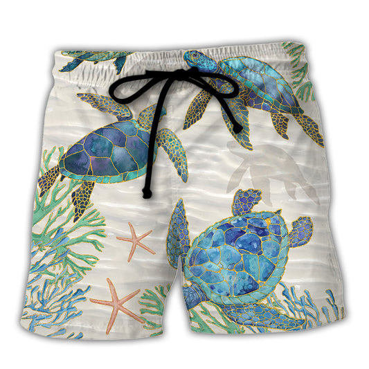 Peace Coastal Turtle Beach Shorts For Coastal Adventures And Leisure And Relaxation