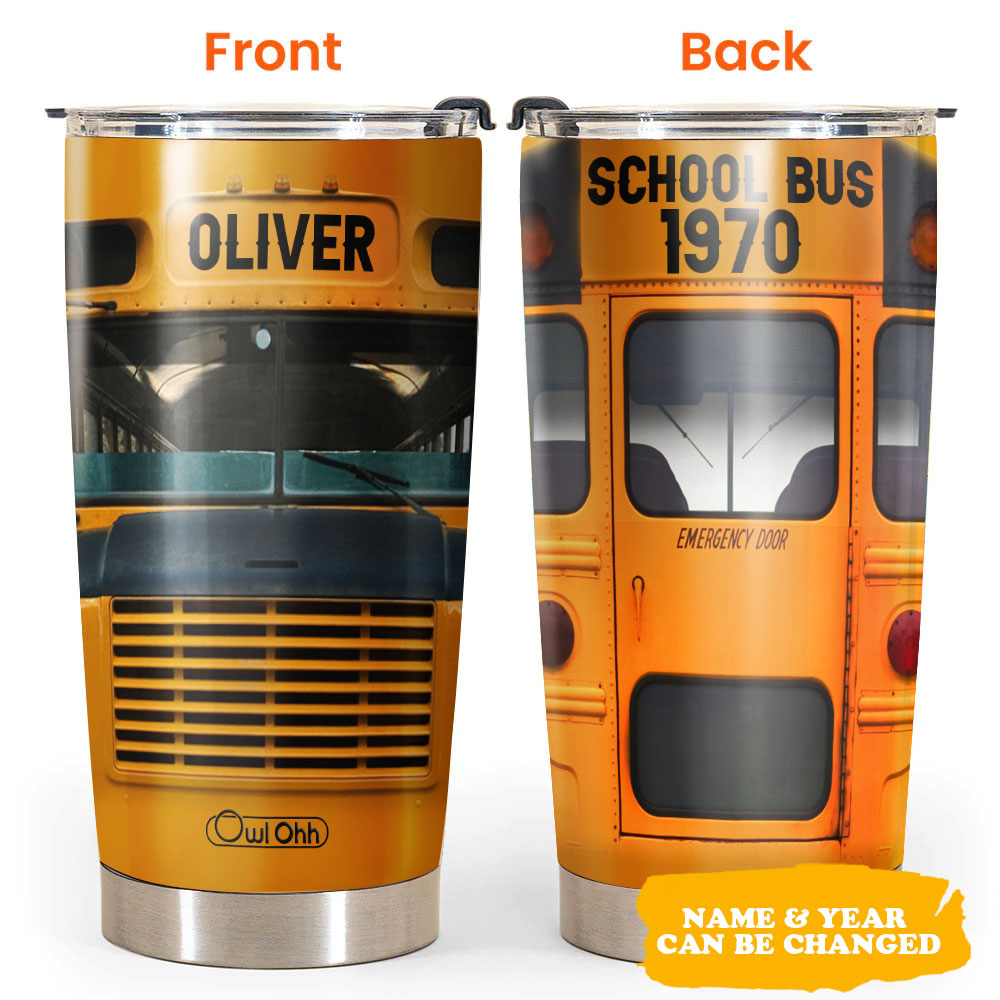 School Bus Lover Funny Personalized 20 Oz Tumbler For Coffee Travel And Daily Drinks