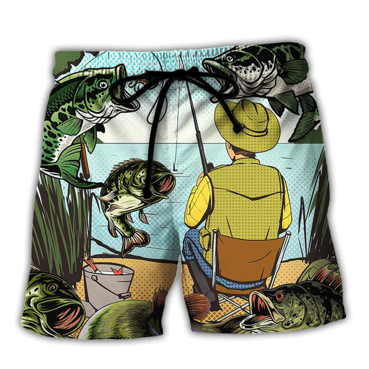 Fishing Funny Saved Me Quote Beach Shorts For Sports Fan Vacation Wear