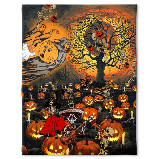 Skull Halloween Skull Darkness Flannel Blanket For Cozy Bedroom Sofa Decor