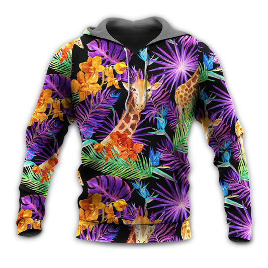 Tropical Colorful Giraffe Leaf Hoodie For Wildlife Inspired Outfits Outdoor Trips And Thoughtful Gifting