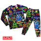 Bright Neon Christmas Lights Long Sleeve Pajamas Set For Christmas Mornings And Relaxed Lounging
