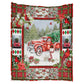 Cardinal Red Truck Christmas Flannel Blanket For Cozy Bedroom Sofa Decor