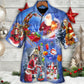 Festive Christmas Town Hawaiian Shirt Design View For Casual Summer Styling