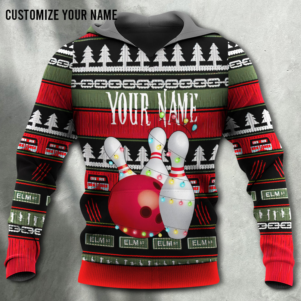 Christmas Bowling Personalized Hoodie For Holiday Parties Weekend Outings And Cheerful Gift Giving