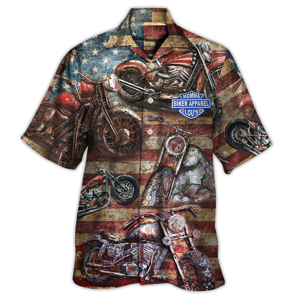 Patriotic Motorcycle Freedom Road Trip Hawaiian Shirt Design View For Casual Summer Styling