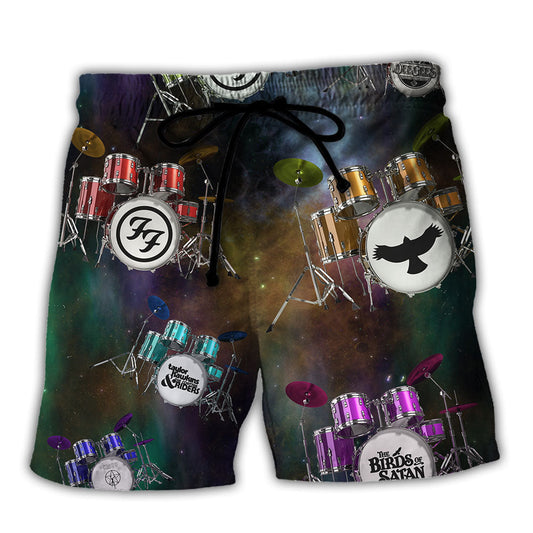Drum Beach Shorts For Poolside Relaxation, Relaxed Weekends, And Relaxed Casual Wear