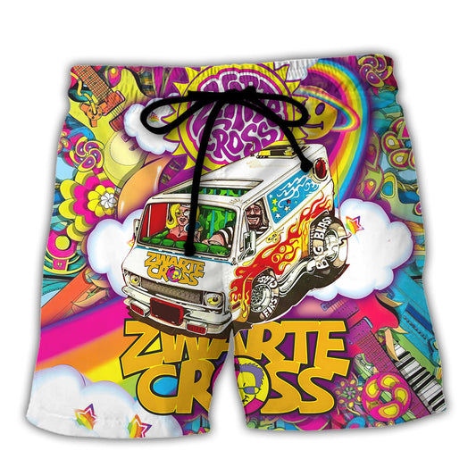 Music Festival Follow The Beat Hippie Style Beach Shorts For Summer Festivals And Travel