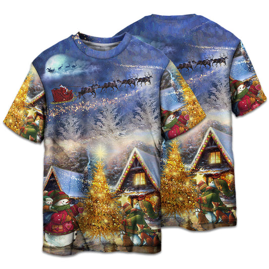 Santa Reindeer Snowman Family Holiday Short Sleeve Pajamas Set For Winter Nights And Thoughtful Gifting