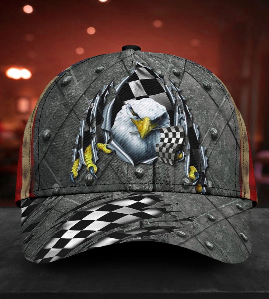 Racing Eagle Crack Motorsport Classic Cap For Holiday Adventures Parties And Comfortable Styling