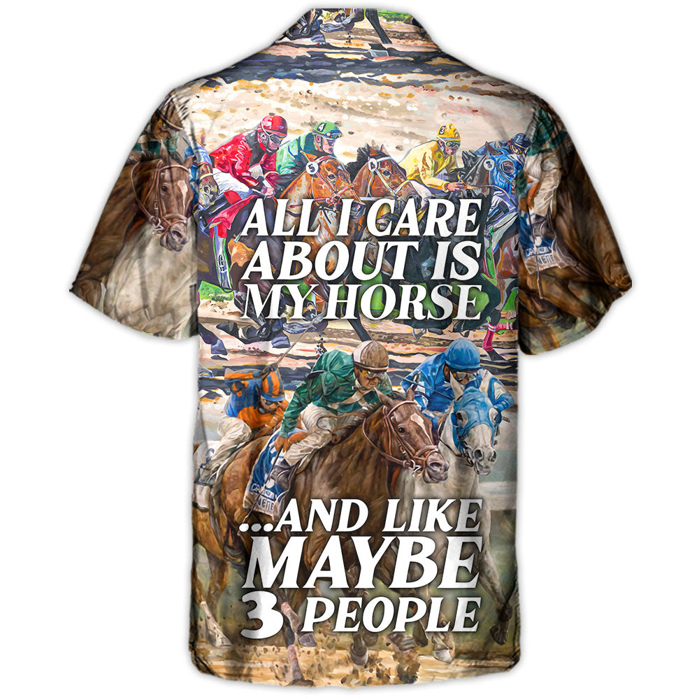 Horseback Riding Horse Hawaiian Shirt For Tropical Holidays, Outdoor Gatherings, And Everyday Comfort