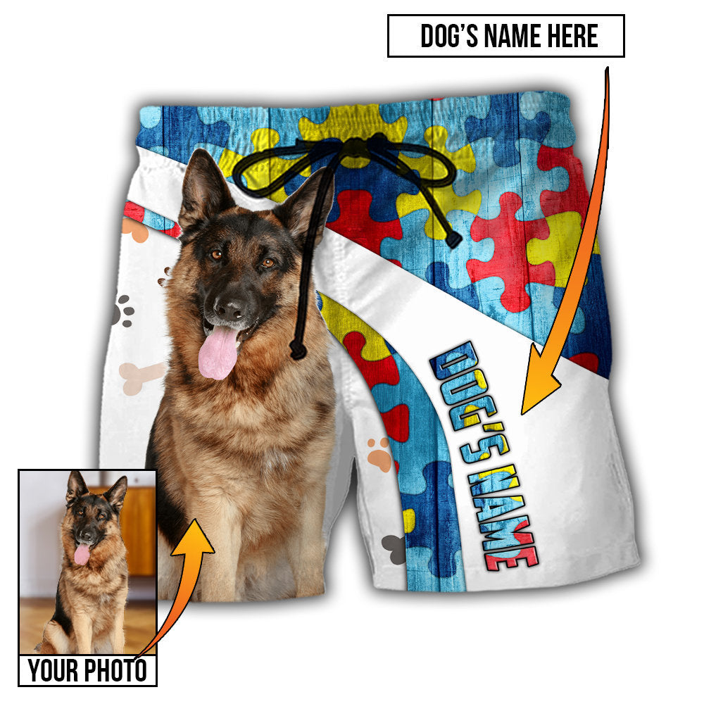 German Shepherd Lovely Dog Personalized Photo Beach Shorts For Coastal Adventures And Relaxed Summer Wear