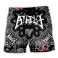 Black White Paisley Secular Beach Shorts For Beach Days And Relaxed Casual Wear
