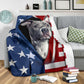 Pitbull Opened American Flag Flannel Blanket For Cozy Bedroom Sofa Decor