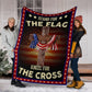 God Stand For The Flag American Flag Christian Flannel Blanket For Cozy Bedroom Sofa Decor