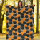 Halloween Pumpkin Black Cat Flannel Blanket For Cozy Bedroom Sofa Decor