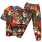 Santa Everyday Christmas Moments Short Sleeve Pajamas Set For Holiday Bedtime And Cozy Home Wear