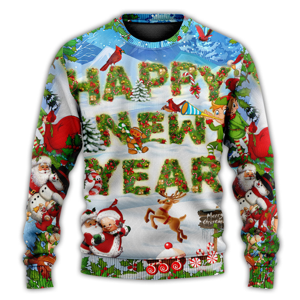 Christmas Happy New Year Snow Sweater For Holiday Parties Family Gatherings And Seasonal Gift Giving
