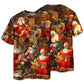 Playful Santa Christmas Gift Delivery Short Sleeve Pajamas Set For Holiday Bedtime And Cozy Home Wear