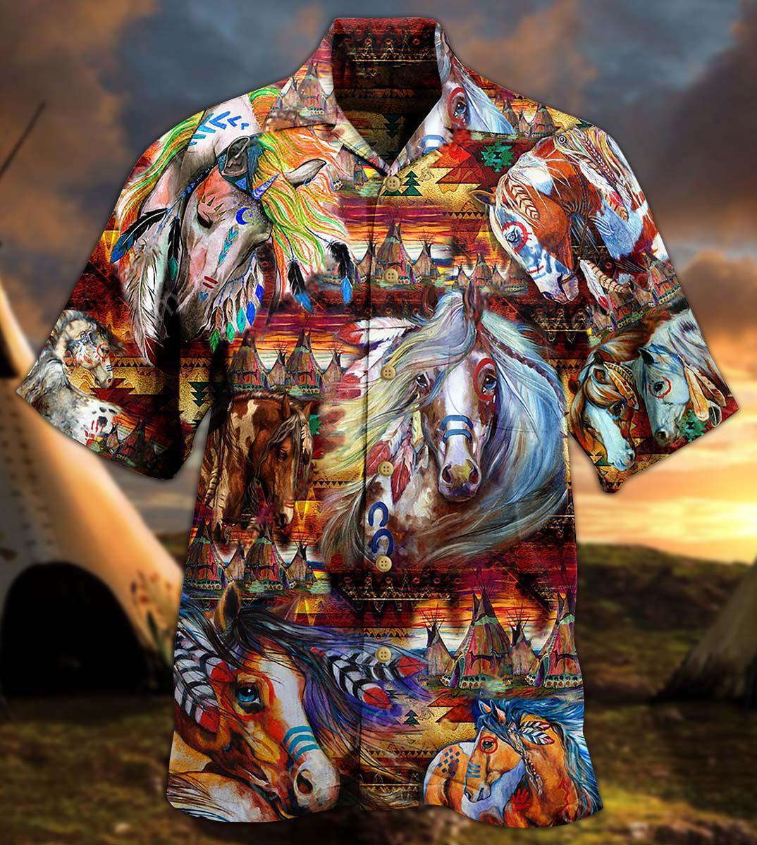 Bohemian Horse Amazing Hawaiian Shirt Design Detail For Sunny Adventures And Casual Wear