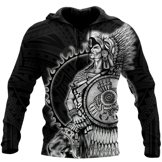 Mexican Aztec Warrior Hoodie For Heritage Inspired Streetwear Travel And Everyday Style