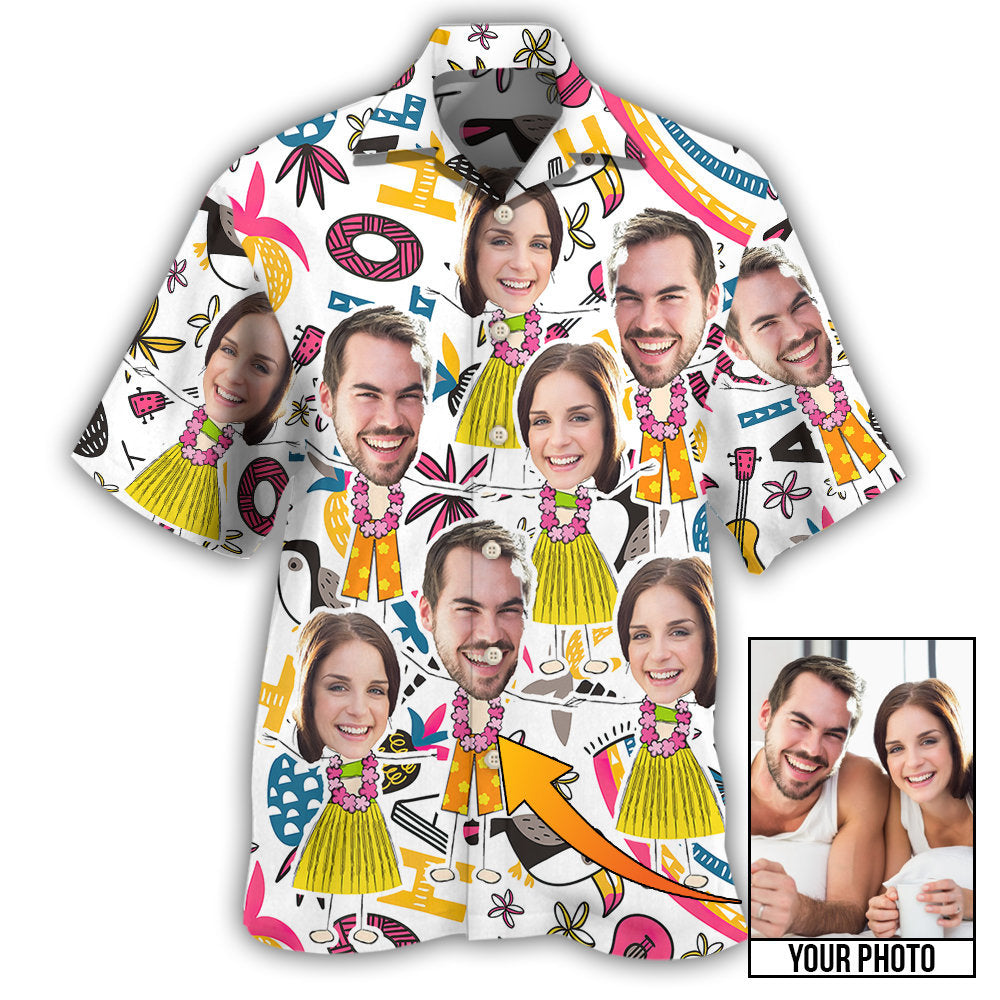 Funny Face Custom Photo Hawaiian Shirt For Summer Vacation And Beach Travel