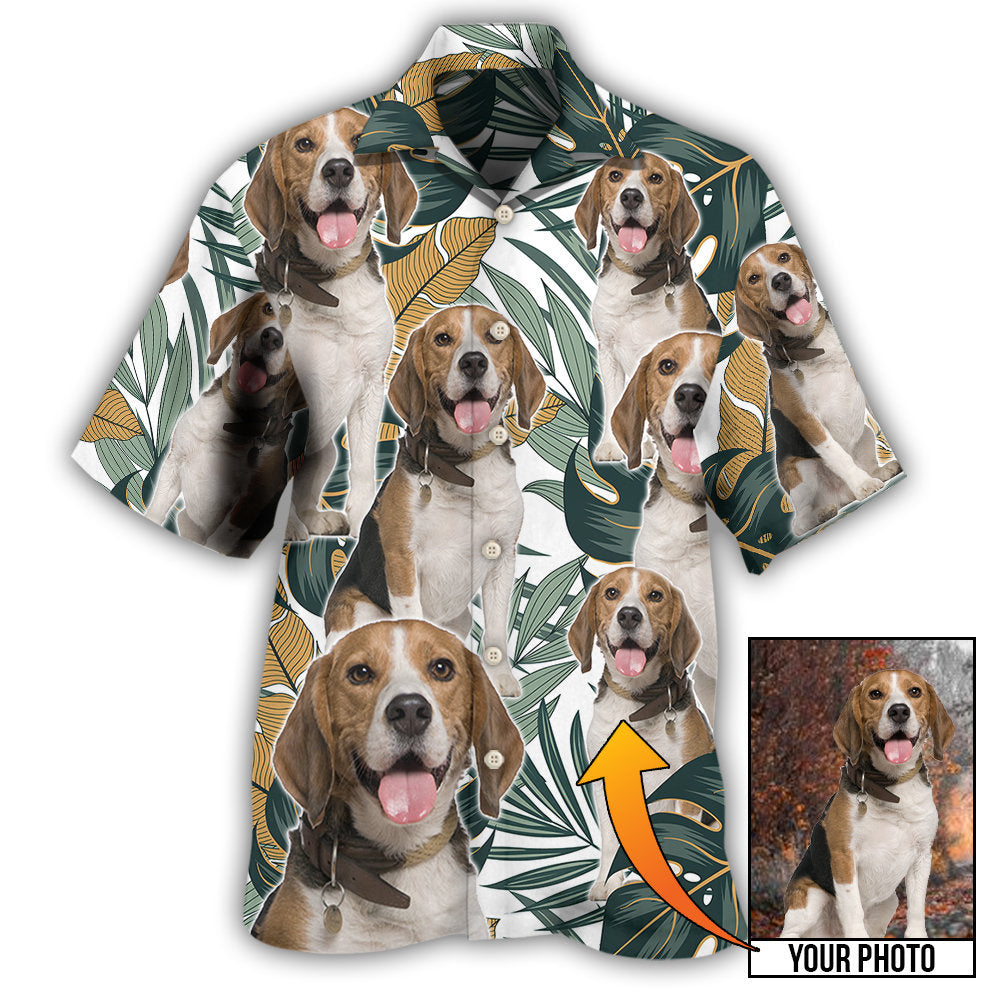 Island Summer Aloha Dog Personalized Photo Hawaiian Shirt Graphic Artwork Detail For Casual Outings