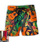 Guitar Various Style Tropical Floral Personalized Photo Beach Shorts For Beach Trips And Relaxed Vacation Styling