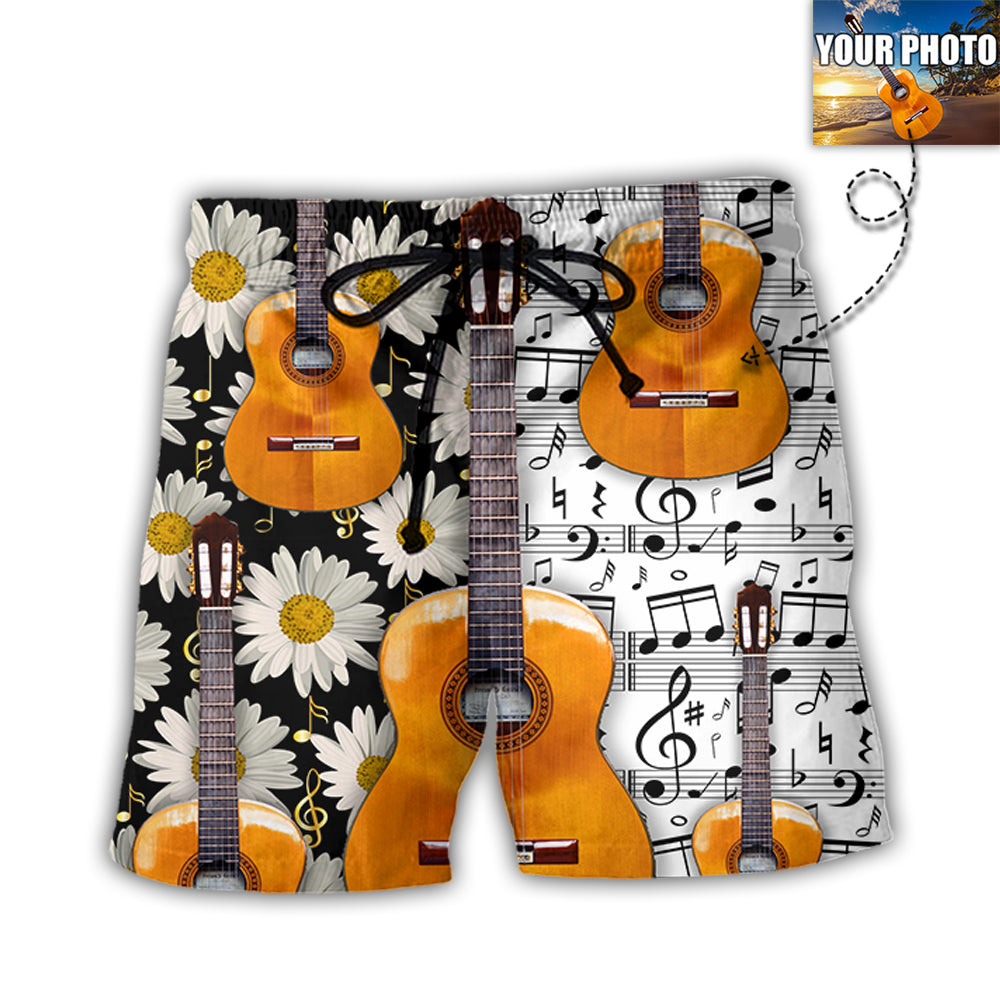 Guitar Love Forever Various Style Personalized Photo Beach Shorts For Outdoor Adventures And Thoughtful Seasonal Gifts
