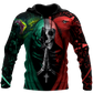 Mexican Aztec Skull Hoodie For Alternative Fashion Events And Relaxed Everyday Wear