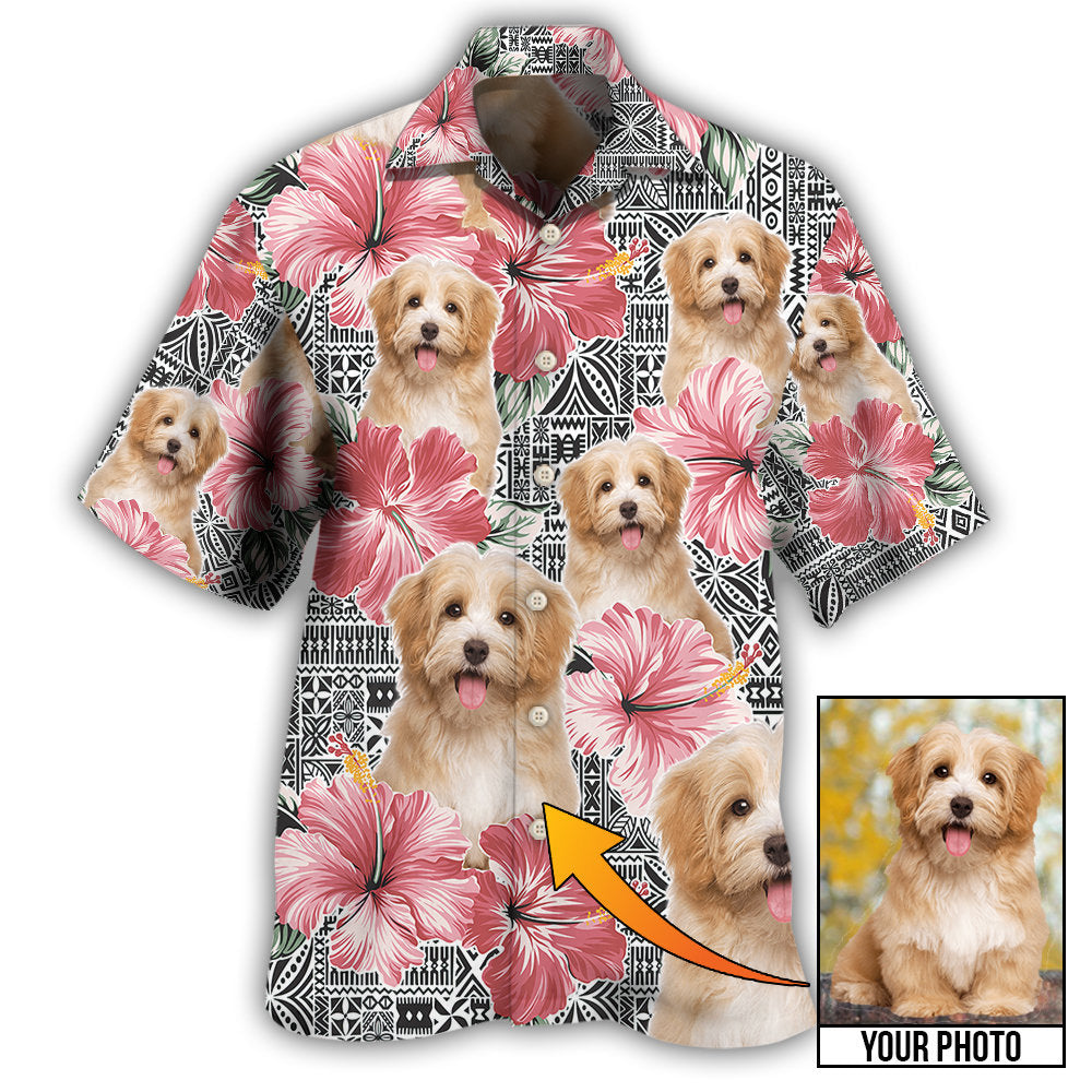 Dog Sweet Custom Photo Personalized Hawaiian Shirt Artwork Detail For Tropical Trips And Casual Outings