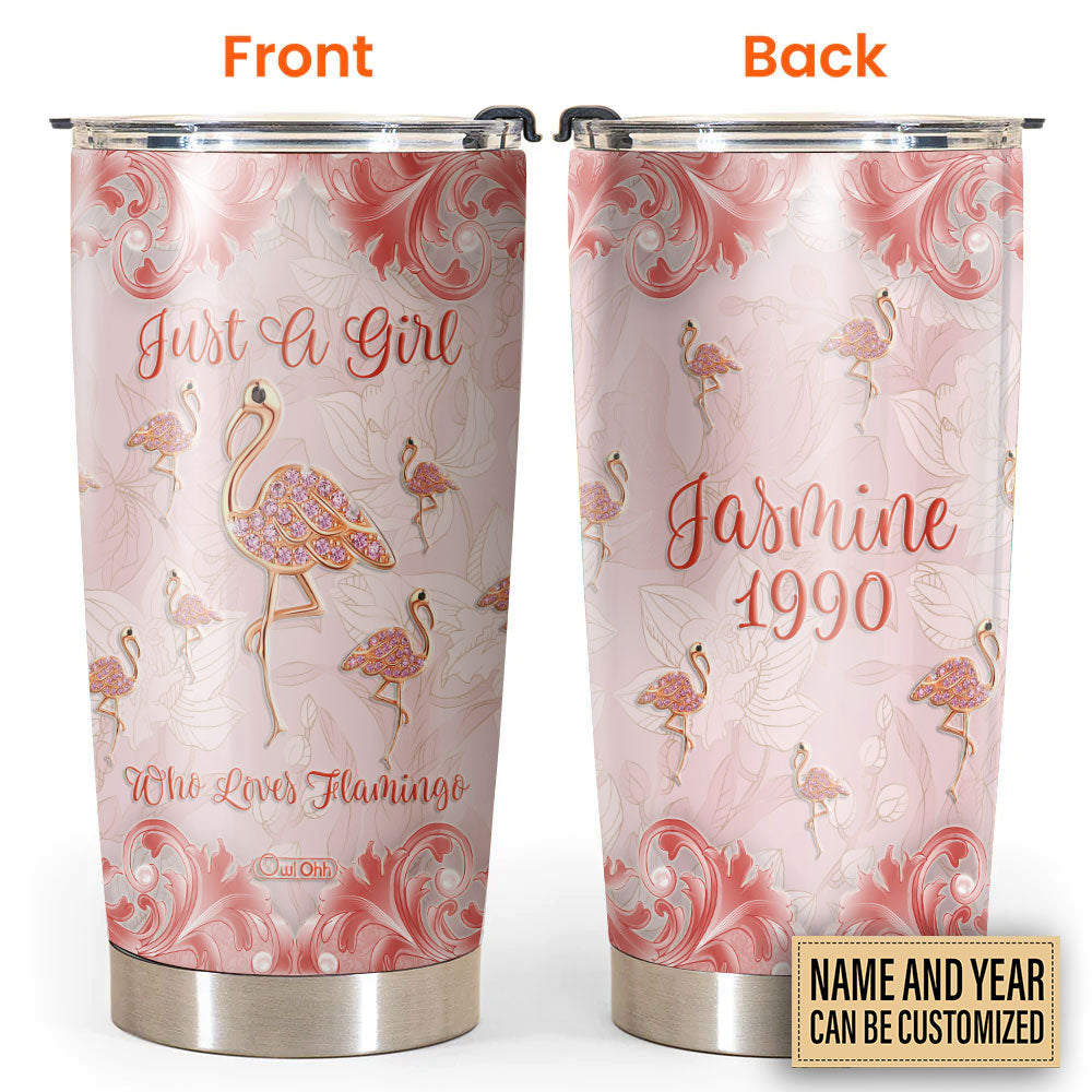 Flamingo Jewelry Art Personalized 20 Oz Tumbler For Coffee Travel And Daily Drinks